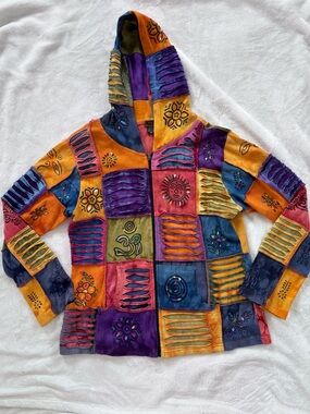 Rising international patchwork hooded jacket